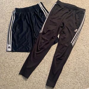 ADIDAS athletic shorts and joggers bundle size large